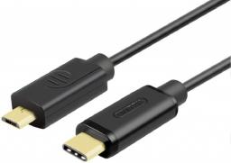Kabel USB Unitek USB-C - microUSB 1 m Czarny (Y-C473BK)