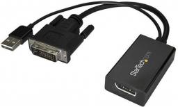 Adapter AV StarTech DVI-D - DisplayPort + USB-A czarny (DVI2DP2)