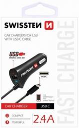 Ładowarka Swissten Jednoczęściowa 1x USB-A 2.4 A  (20111500)