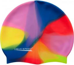  Aqua-Speed Czepek pływacki Silikon Bunt żółto-niebiesko-różowy (48985)