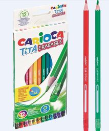  Carioca Kredki ołówkowe wymazywalne 12 kolorów CARIOCA - 264658