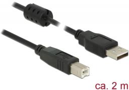 Kabel USB Delock USB-A - USB-B 2 m Czarny (84897)