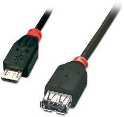 Kabel USB Lindy microUSB - USB-A 1 m Czarny (31936)