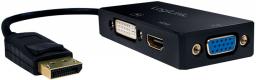 Adapter AV LogiLink DisplayPort - HDMI - D-Sub (VGA) - DVI-I czarny (CV0109)