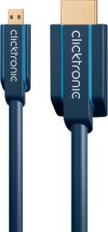 Kabel Clicktronic HDMI Micro - HDMI 3m niebieski (70329)