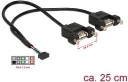  Delock USB zew. - USB wew., 0.25m, Czarny (84832)