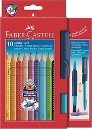  Faber-Castell KREDKI JUMBO GRIP 10 KOL. + PĘDZELEK CLICK AND GO nr 10 FABER-CASTELL - 110914 FC