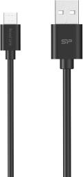 Kabel USB Silicon Power USB-A - 1 m Czarny (SP1M0ASYLK10AB1K)