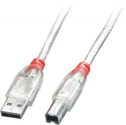 Kabel USB Lindy USB-A - USB-B 1 m Przezroczysty (41752)