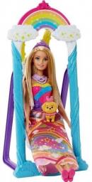 Mattel Barbie Huśtawka Księżniczki + lalka (FJD06)