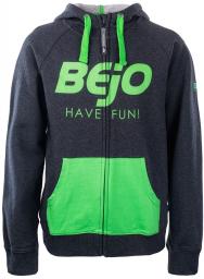 Bejo Bluza juniorska SIRMA JR pirate black melange/classic green r. 158