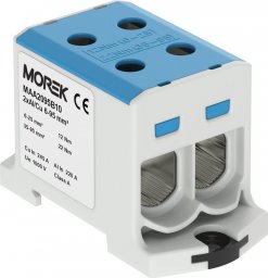 MOREK Złączka szyn. gwint. rozgał. AL/CU 6-95mm2 TS35 1-tor 4-otw zac OTL95-2 niebieski MAA2095B10 89734003 - MAA2095B10