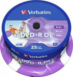  Verbatim DVD+R DL 8.5 GB 8x 25 sztuk (43667)