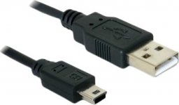 Kabel USB Delock USB-A - miniUSB 0.7 m Czarny (82396)