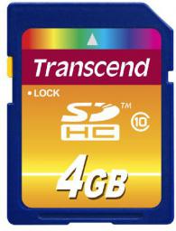 Karta Transcend 200x SDHC 4 GB Class 10  (TS4GSDHC10)