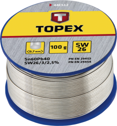  Topex Lut cynowy 60% Sn drut 1mm 100g - 44E514
