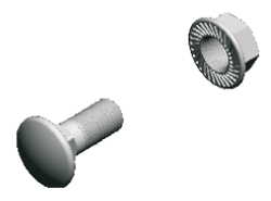 Baks Śruba SGKM6X12 z łbem grzybkowym + nakrętka kołnierzowa ząbkowana M6x12 100szt. - 651141