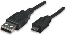 Kabel USB Manhattan USB-A - microUSB 0.5 m Czarny (325677)