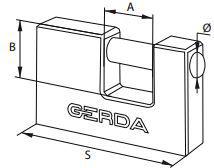  Gerda Kłódka żeliwna trzpieniowa 70mm (GROKZT0007000.0623OP)