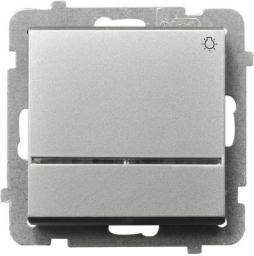  Ospel Przycisk światło Sonata 10AX IP20 z podświetleniem srebro mat (ŁP-5RS/m/38)
