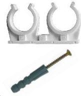 Red Uchwyt montażowy do rur PP podwójny 18mm (R103705005)