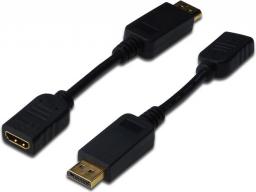 Adapter AV Digitus DisplayPort - HDMI czarny (AK-340408-001-S)