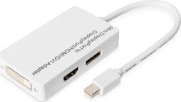 Adapter AV Digitus DisplayPort Mini - DisplayPort - HDMI - DVI biały (AK-340509-002-W)