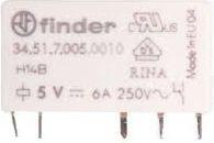  Finder Wąski przekaźnik elektromagnetyczny 1P 6A 5V DC do płytki drukowanej (34.51.7.005.0010)