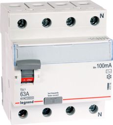  Legrand Wyłącznik różnicowo-prądowy 4P 63A 0,1A typ AC P304 TX3 (411719)