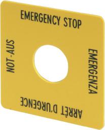  Eaton Tabliczka opisowa żółta 50 x 50mm EMERGENCY STOP SQT1 (058874)