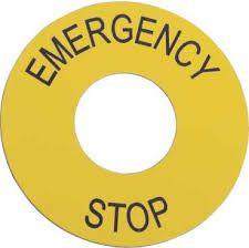  Schneider Electric Tabliczka opisowa żółta okrągła fi60mm EMERGENCY STOP (ZB2BY9330)