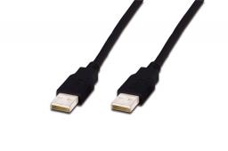 Kabel USB Digitus USB-A - USB-A 1.8 m Czarny (AK-300100-018-S)