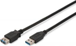 Kabel USB Digitus USB-A - 1.8 m Czarny (AK-300203-018-S)