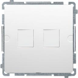  Kontakt-Simon Basic Pokrywa gniazda teleinformatycznego podwójnego 2x RJ Keystone płaska biała (BMPT/11)