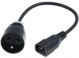 Kabel zasilający Jonex Przedłużacz do UPS 1-gniazdo z/u 10A H05VV-F 3 x 1 0,3m z wtykiem IEC C14 (PS-PCU 171)
