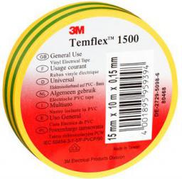 3M Taśma elektroizolacyjna Temflex 1500 żółto-zielona 15mm x 10m (DE272950937)