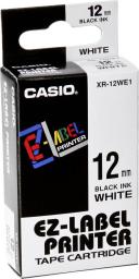  Casio Taśma do drukarek etykiet czarny druk / biały podkład nielaminowane 12mm x 8m (XR-12WE1)