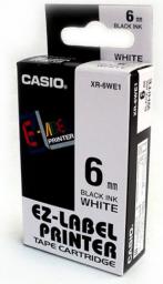  Casio Taśma do drukarek etykiet czarny druk / biały podkład nielaminowane 6mm x 8m (XR-6WE1)