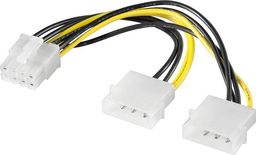  Akyga Molex x2 - PCIe 8-pin, 0.15m, Żółty (AK-CA-29)