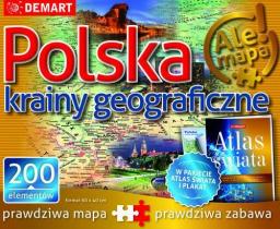  Demart Puzzle: Polska-krainy geograficzne+atlas