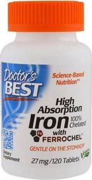  DOCTORS BEST Doctor's Best High Absorption Iron 27mg 120 kaps. - DBS/040