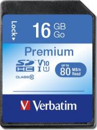 Karta Verbatim Premium SDHC 16 GB Class 10 UHS-I/U1 V10 (43962)