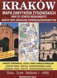 Kraków mapa zabytków żydowskich 1:4 000