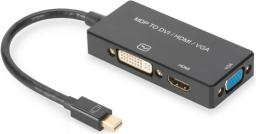 Adapter AV Digitus DisplayPort Mini - HDMI - D-Sub (VGA) - DVI-I czarny (AK-340419-002-S)