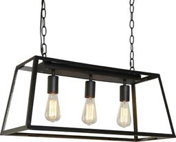 Lampa wisząca Italux Laverno 3x60W E27 czarna mat retro industrial czarny  (MD-102621-3-B)