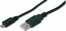 Kabel USB Digitus USB-A - microUSB 1 m Czarny (AK300110010S)