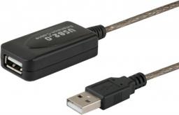 Kabel USB Savio USB-A - USB-A 10 m Czarny (SAVIO CL-130)