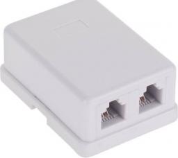  LechPol Gniazdo telefoniczne podwójne mini-pin białe TEL0020 (LX9126/6/4)