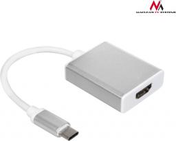 Adapter USB Maclean USB-C - HDMI Srebrny  (MCTV-841)