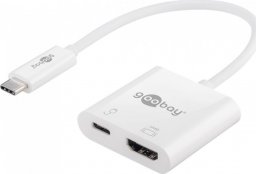 Stacja/replikator Goobay USB-C - HDMI + USB-C Biały  (62110)